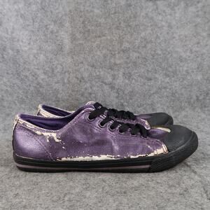 Laredoute Creation Shoes Womens 36 Sneakers Casual Lace Up Trainer Purple Flat